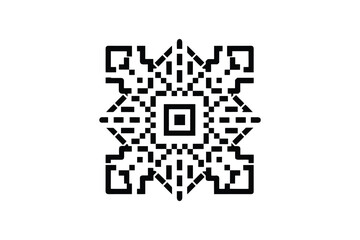 Abstract Geometric Snowflake Pattern Silhouette Design