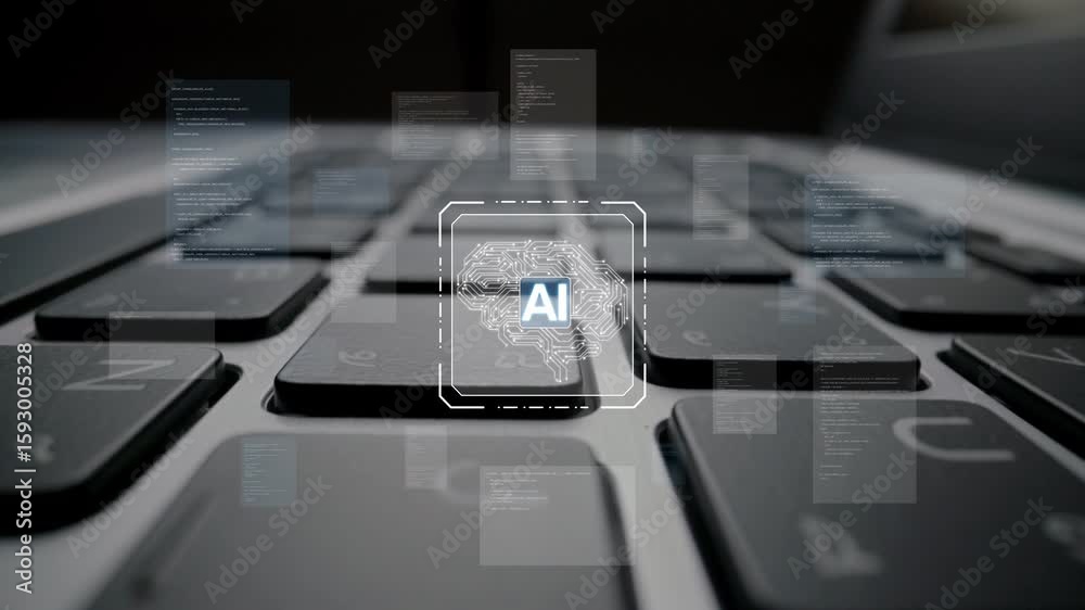 Poster ai assistant brain processor with llm technology, big data, machine learning, generative ai for busi