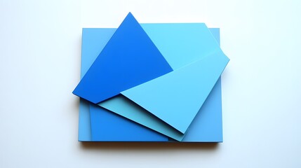 Abstract Blue Geometric Shapes Layered Design