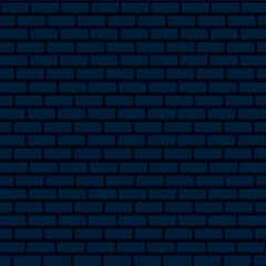 The vector background is a dark blue brick wall with abundant bricks in the masonry with a shadow from the blocks.