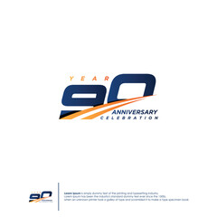 90 Years Anniversary logotype design flat style design template