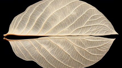 Obraz premium Skeletal Leaves Closeup Nature Botany Beige
