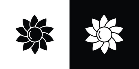 Obraz premium Sunflower icon collection. Vector icon design template