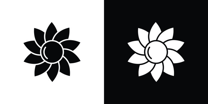 Sunflower icon collection. Vector icon design template