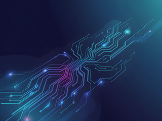 futuristic landing page background design tailored for an AI-powered data analytics platform. The composition features a vibrant and interconnected network of thick,