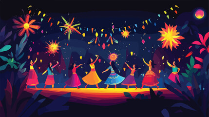 Night Navratri Celebration Poster Design