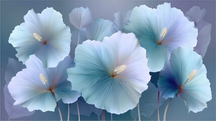 Delicate light blue flowers in a soft, artistic arrangement.