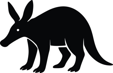 Silhouette aardvark side profile vector illustration