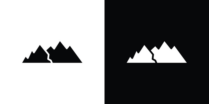 Mountain icon collection. Vector icon design template
