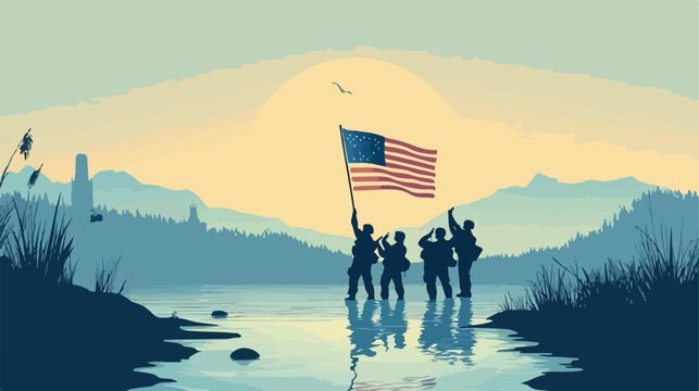 Veterans Day celebration card with soldier