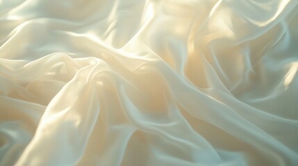 Obraz premium Delicate Drape of Light Beige Silk Fabric.