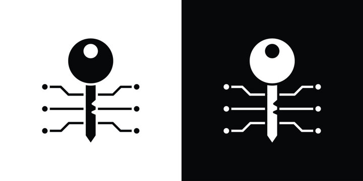 Digital key icon collection. Vector icon design template
