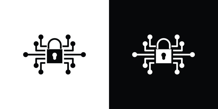 Digital Locked icon collection. Vector icon design template