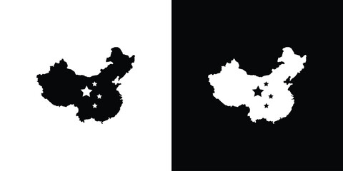 China map icon collection. Vector icon design template © Annimo