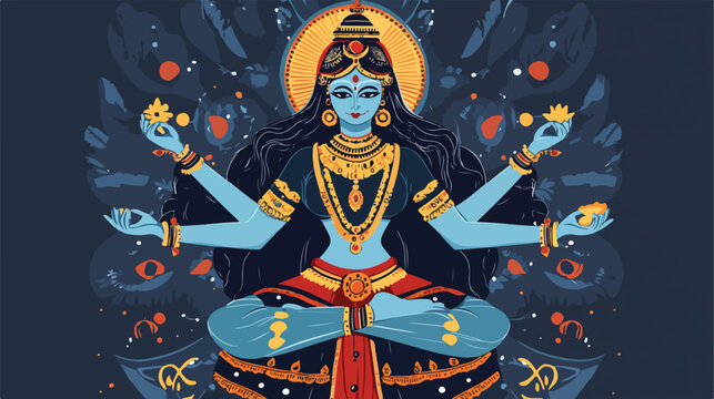 Hindu Goddess Kali Vector Illustration