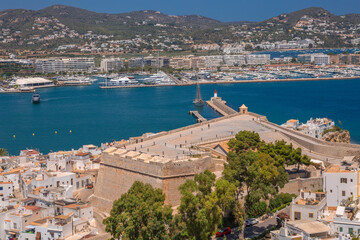 The elevated view on the dock of Ibiza - Balearic Islands