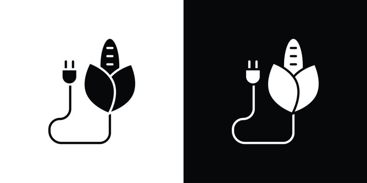 Biomass energy icon collection. Vector icon design template