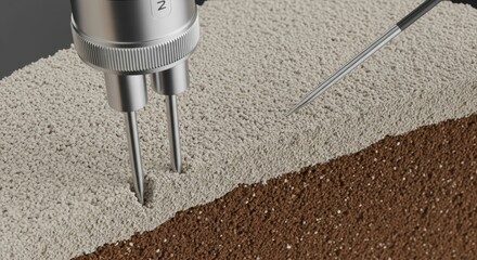 Soil moisture sensor measuring water levels in layers of earth