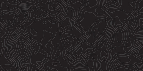 "Abstract dark topographic background with contour lines. Modern elevation map design, black terrain texture. Perfect for technology, mapping, or minimalist graphic themes"