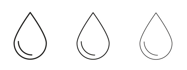 Fototapeta premium Water drop icon in trendy line style. icon illustrations