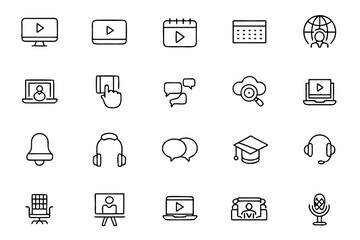 A digital-focused bundle illustrating virtual learning, webinars, and online workshops. Perfect for educators, course creators, and remote teams