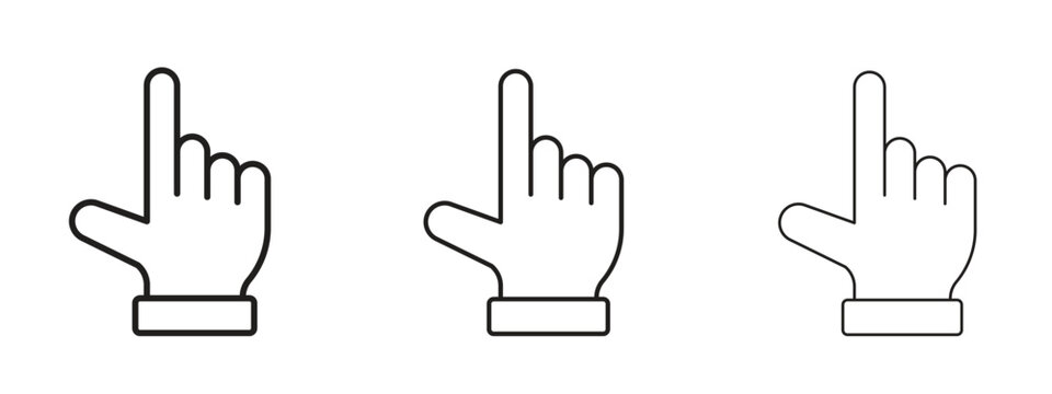 Pointing hand icon in trendy line style. icon illustrations