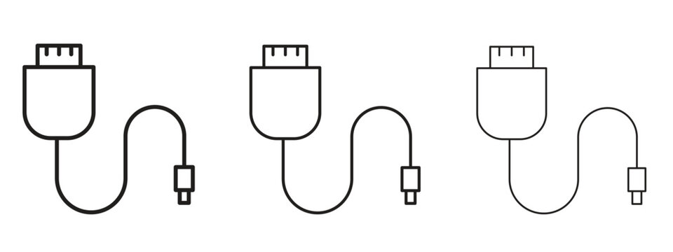 Phone cable icon in trendy line style. icon illustrations