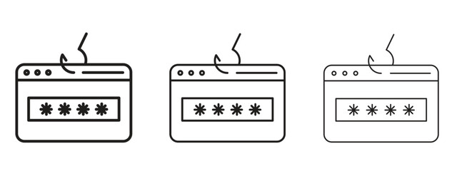 Password phishing icon in trendy line style. icon illustrations © Annimo