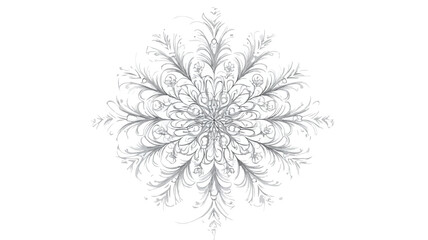Snowflake Cartoon Clipart White Line Illustration