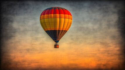Fototapeta premium Colorful Hot Air Balloon Sunset Flight Adventure
