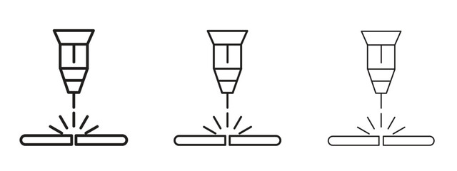 Laser machine icon in trendy line style. icon illustrations © Annimo
