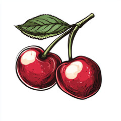 vector illustration of cherries