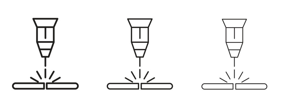 Laser machine icon in trendy line style. icon illustrations