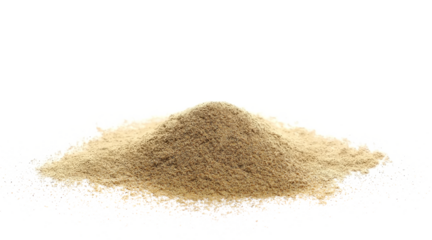 Cardamom ground pile isolated on white background, side view