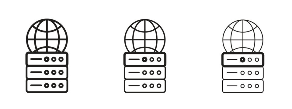 DNS icon in trendy line style. icon illustrations