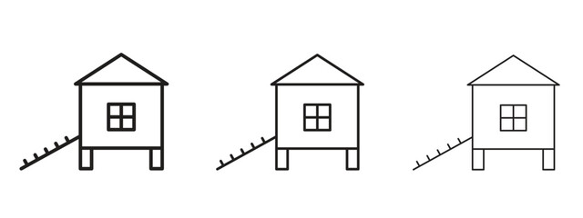 Chicken coop icon in trendy line style. icon illustrations © Annimo