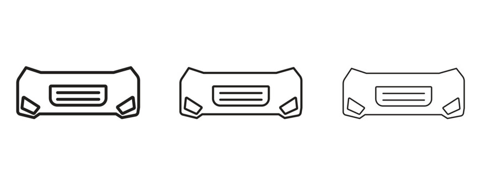 Car bumper icon in trendy line style. icon illustrations