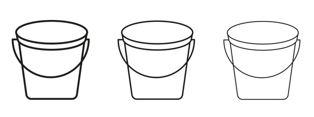 Bucket icon in trendy line style. icon illustrations