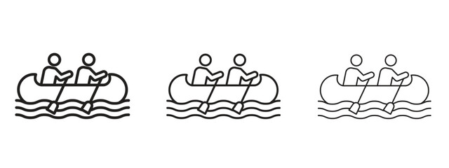 Obraz premium Boat race icon in trendy line style. icon illustrations