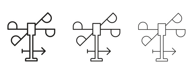 Anemometer icon in trendy line style. icon illustrations