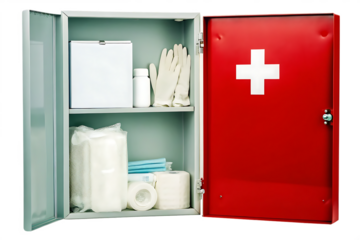 first aid cabinet isolated on white background PNG, AI GENERATED