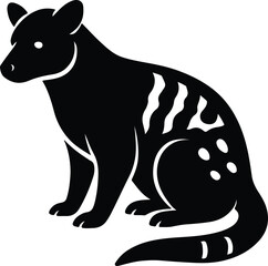 Silhouette Tasmanian Devil Sitting Illustration Endangered Animal Vector Illustrator