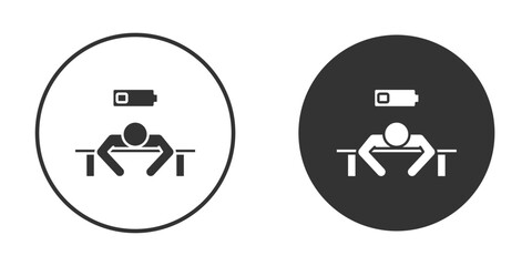 Tired person icon. Black filled vector illustration. vector logo template