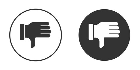 Thumb down icon. Black filled vector illustration. vector logo template