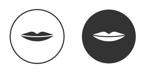 Thin lips icon. Black filled vector illustration. vector logo template