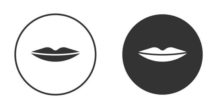Thin lips icon. Black filled vector illustration. vector logo template