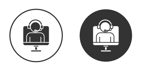 Tech support icon. Black filled vector illustration. vector logo template