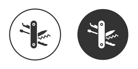 Swiss Knife icon. Black filled vector illustration. vector logo template