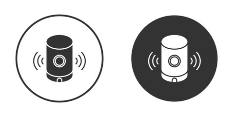 Smart speaker icon. Black filled vector illustration. vector logo template