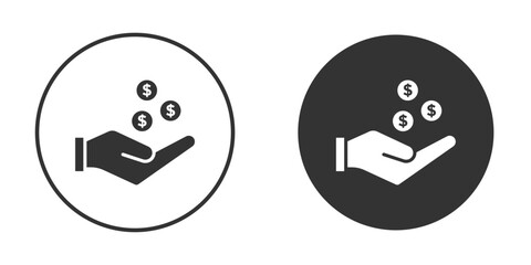 Revenue icon. Black filled vector illustration. vector logo template